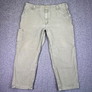 Carhartt Carpenter Pants Mens 42x30 Green Original Dungaree Workwear B151 ARG